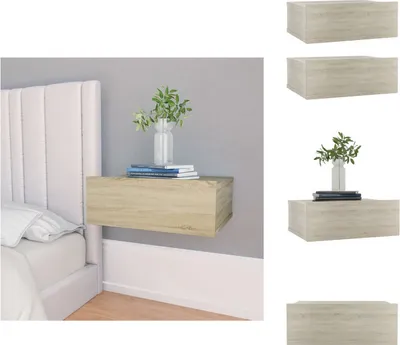 Image de vidaXL Tables de chevet suspendues 2 pcs. chêne Sonoma 40x30x15 cm - Tables de chevet