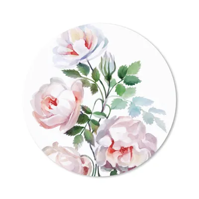 Produktbild von MuchoWow® Mauspad Mousepad Aquarell - Rosen - Blumen 30x30 cm - Mousepads - Maus Mat - Pad - Mausunterlage - Tischunterlage - Schreibtischmatten