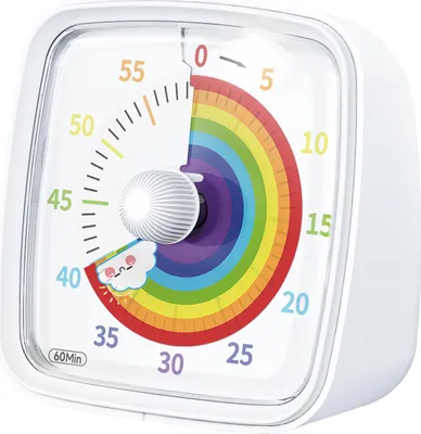 Produktbild von Visueller Timer mit Regenbogenmuster für Kinder, 60-Minuten-Countdown-Timer für den Schreibtisch, Zeitmanagement-Tool für Kinder