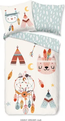 Produktbild von Duvet cover Good Morning 135x200 + 1* 80x80 cm - teepee tents / boho