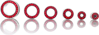 Produktbild von Ohr Flesh Stahl Tunnel Piercing Screw On - mit Kristallen Steinen Rot - 1903.LSI.10mm