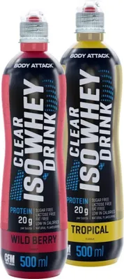 Produktbild von Body Attack Clear Iso Whey Drink 12 x 500ml