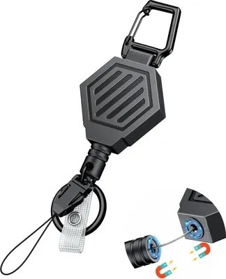 Produktbild von Einschiebbarer Schlüsselanhänger mit Magnetverschluss - Heavy Duty - 1 Stück - schwarz - ABS