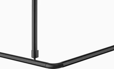 Immagine prodotto di Supporto a soffitto in alluminio nero senza barriere, lunghezza extra 120 cm! Per asta doccia angolare