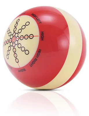 Produktbild von POFET Poolball Trainingskugel 5,08 cm Kunstharz, roter Fleck, Ablaufloch, 1 Stk