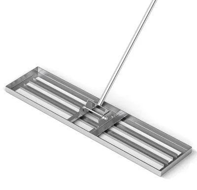 Produktbild von Rasen-Nivellierrechen - Rasenrechen - Metall - Ergonomischer Griff - Für Sand und Erde - Flächenplaner - Gartenwerkzeug
