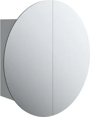 Obrázok produktu pre vidaXL Kúpeľňová skrinka s okrúhlym zrkadlom a LED diódou sivá 40x40x17,5 cm
