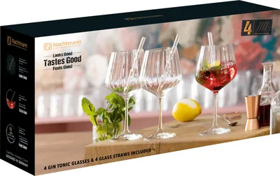 Produktbild von Nachtmann Gin&Tonic  + 4 Glastrinkhalme 7574/8tlg. Tastes Good 103143