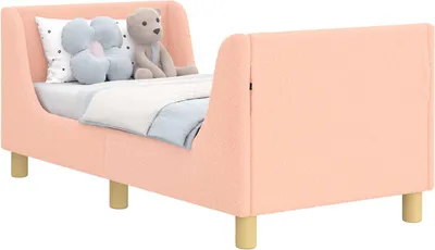 Produktbild von Kinderbettgestell mit Kopfteil Rosa 70 x 140 cm Schafstoff