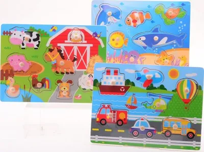 Zdjęcie produktu dla Drewniane puzzle z uchwytem małe