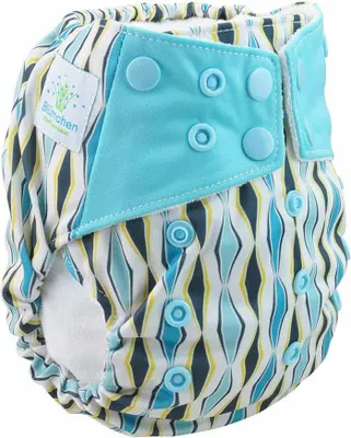Zdjęcie produktu dla Blümchen All-in-One Bambus OneSize Pieluszka materiałowa Zatrzaski (3,5-15 kg) Geometryczny wzór Diament