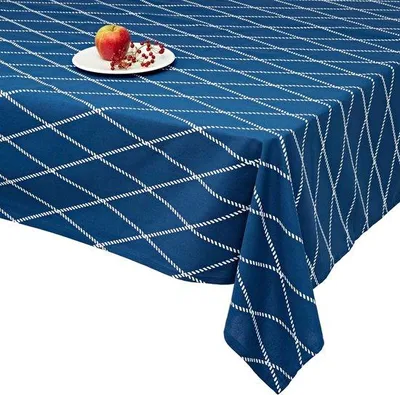 Obrázek produktu pro Vodoodpudivý ubrus, 100 % bavlna, modro-bílý, 140 x 180 cm