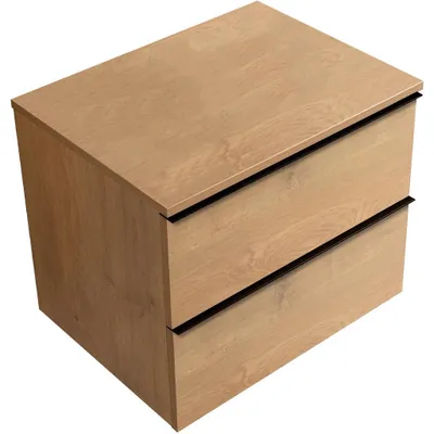 Imagen del producto de Mueble de baño Velora - roble miel, tirador + tablero para lavabo Navira Slim - 18 mm - 70x54,8x46,5 cm