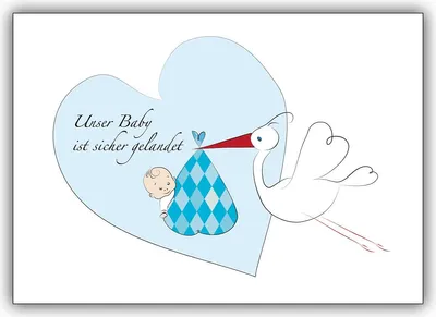 Produktbild von Niedliche Jungen Geburtsanzeige mit blauem Herz: Unser Baby