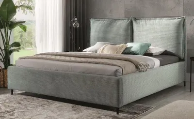 Produktbild von Casa Padrino Luxus Doppelbett Grün / Schwarz - Verschiedene Größen - Modernes Massivholz Bett mit Kopfteil - Moderne Schlafzimmer Möbel - Luxus Kollektion
