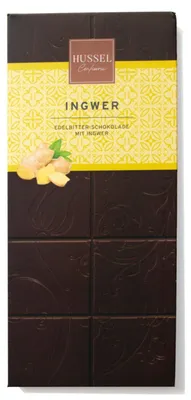 Produktbild von Hussel Edelbitter-Schokolade mit Ingwer, 80g