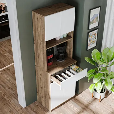 Produktbild von Roomart NAPOLI Küchenschrank 60 cm breit, Weiß-Eiche