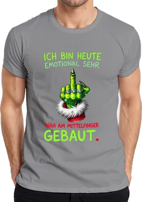 Obrázok produktu pre Dnes som EMOTIONÁLNE NEDOSTATOČNÝ Grinch Vianočné pánske tričko, sivé, M