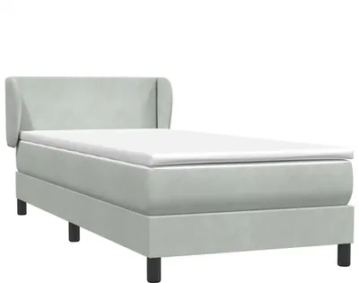 Image de vidaXL Lit boxspring avec matelas gris clair 90x220 cm velours