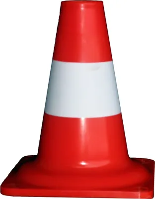 Produktbild von Schlagzäher Leitkegel rot-weiss 200 mm, nicht reflektierend, mit rechteckigem Fuß