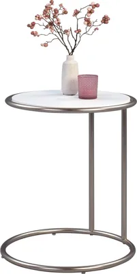 Produktbild von Beistelltisch Tisch AREK 55x45 cm MDF weiss Hochglanz