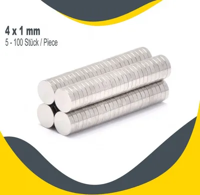 Zdjęcie produktu dla Ekstremalne magnesy neodymowe - możliwość wyboru rozmiaru i ilości - Silne super magnesy N52, rozmiar: 4x1 mm, ilość: 20 sztuk