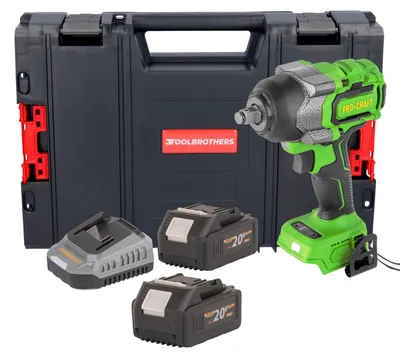 Produktbild von Procraft PWA36bb Akku Schlagschrauber 20 V 850 Nm 1/2" Brushless + 2x Akku 4,0 Ah + Ladegerät + RHINO Toolcase