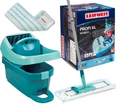 Immagine prodotto di Leifheit Set mop per pavimenti PROFI + secchio su ruote PROFI con strizzatore a pedale LEIFHEIT 55096