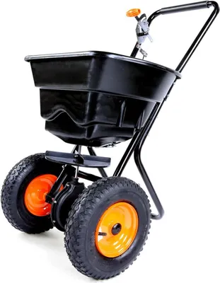 Produktbild von FUXTEC Streuwagen für 36kg Saatgut | Salzstreuer mit Rädern | Saatgutstreuer mit 3,65m Streubreite | FX-GS36