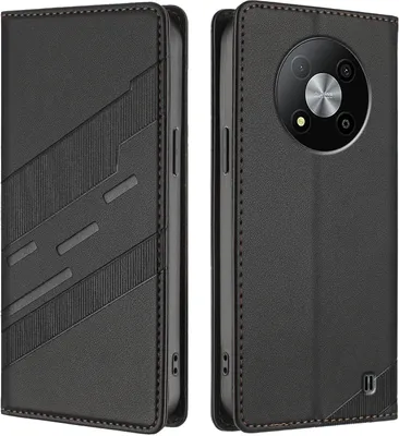 Image de Etui pour ZTE Blade A73 5G, étui portefeuille en cuirPolyuréthaneavec fente pour carte et fonction stand Schwarz
