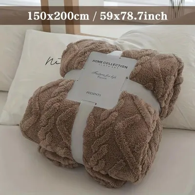 Zdjęcie produktu dla koc żakardowy 3D 150x200 cm - Miękki, całoroczny koc polarowy z nowoczesnym wzorem, nadający się do prania