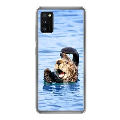 Produktbild von MuchoWow® Handyhülle Schutzhülle Hülle für Samsung Galaxy A41 Seeotter - Lustig - Wasser - Kinder - Jungen - Mädchen - Kind Silikon Softcase Handy Hülle - Mobiltelefon