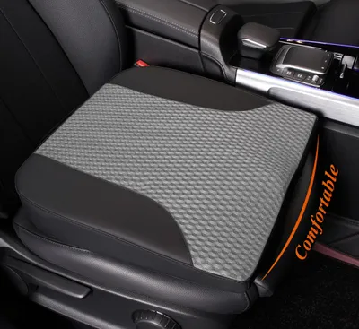 Productafbeelding van Autostoelverhoger – Zitkussen van traagschuim voor extra comfort voor de bestuurder – Ontlast het stuitje en de rug – Geschikt voor auto, vrachtwagen of kantoorkruk (zwart en donkergrijs)