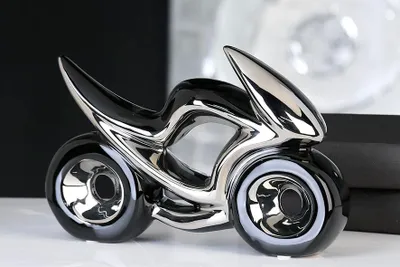 Zdjęcie produktu dla Casablanca Dekoobjekt, Motorrad, "Race", Keramik, schwarz, silberfarben, , B. 23 cm, H. 15,5 cm 15727