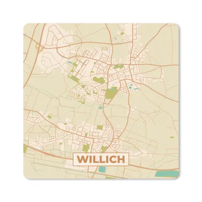 Produktbild von MuchoWow® Mauspad Mousepad Vintage - Karte - Willich - Stadtplan - Karte 30x30 cm - Mousepads - Maus Mat - Pad - Mausunterlage - Gaming