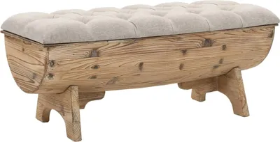 Image de vidaXL Banc de rangement en bois massif et tissu 103 x 51 x 44 cm