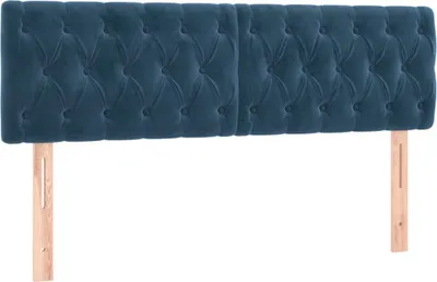 Produktbild von vidaXL Kopfteile Dunkelblau 144x7x78/88 cm Samt