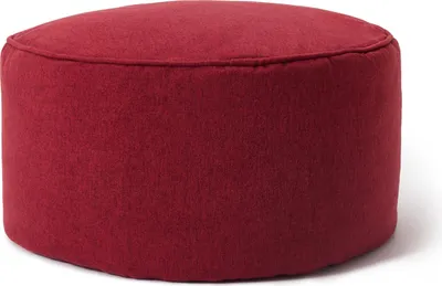Produktbild von Lumaland Comfort Line Sitzsack-Hocker 25 x 45 cm - Indoor - mit extra starken Nähten, pflegeleicht - Runder Sitzpouf, Bodenkissen Bean Bag Pouf - Rot