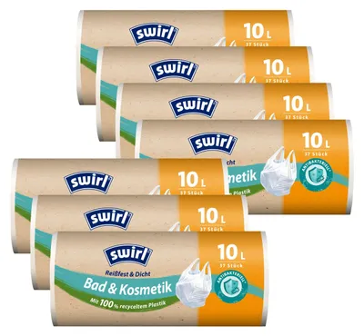 Produktbild von 7x Swirl Tragegriff Müllbeutel 10L ( 37 stk./Rolle )