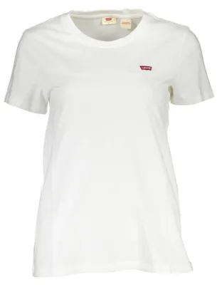 Produktbild von Weißes Damen Kurzarm-T-Shirt mit Rundhalsausschnitt und Logo-Design