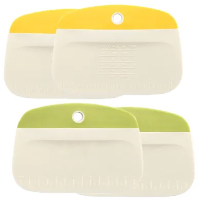 Produktbild von 4 Stück Teigschaber Set, Flexibler Bankschaber aus lebensmittelechtem Material, Ideal für Teig und Schüsseln