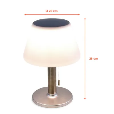 A table lamp with dimensions indicated by measurement lines and text.