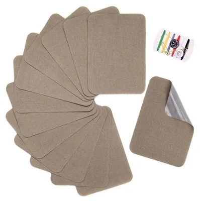 12 Baumwoll-Bügelflicken, Khaki, 7,6 x 10,2 cm