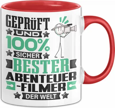Produktbild von Abenteuerfilmer Geschenk Lustiger Spruch für Abenteuerfilmer Geschenkidee Bester Abenteuerfilmer Der Welt (Rot)
