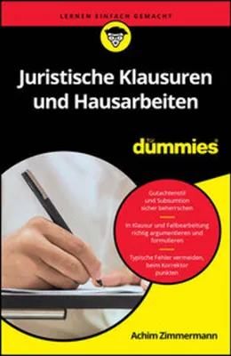 Immagine prodotto di Juristische Klausuren und Hausarbeiten für Dummies