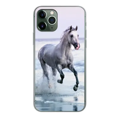 Produktbild von MuchoWow® Handyhülle Schutzhülle Hülle für iPhone 11 Pro Pferd - Pilz - Strand Silikon Softcase Handy Hülle - Handy