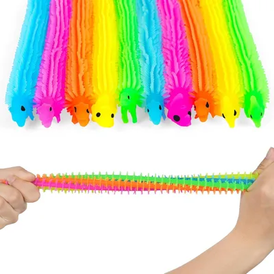 Produktbild von Dinosaurier Stretchy String Spielzeug - 10er Pack Stressabbau Squeeze, Sensorische Fidget für Kinder & Erwachsene mit Autismus und ADHD Therapie