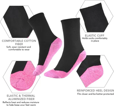 Produktbild von 1 Paar Socken aus aluminisierter Faser, warm, für Damen und Herren, für den Winter, zum Skifahren, Camping, Wandern, Eisfischen, Skateboarden, Bergste
