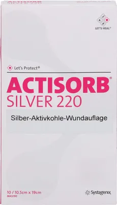 Obrázok produktu pre ACTISORB 220 Silver 9,5x6,5cm sterilný, 10 ks KOM