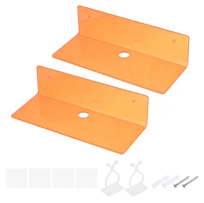 2 Acryl-Schwebende Wandplanken, 25,4 cm, Orange, Organizer
